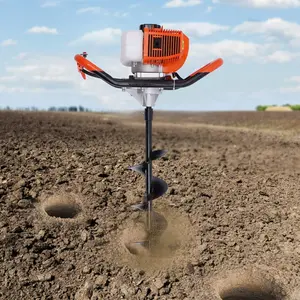 Post Hole Auger 52cc 2.3HP 2-Stroke Single Cylinder Gas Powered Earth Auger Post Hole Digger Borer Fence Ground