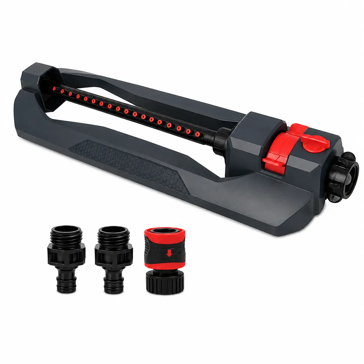 Adjustable Oscillating Lawn Sprinkler, Wide Coverage Watering System with Flow Control for Lawn, Garden and Yard