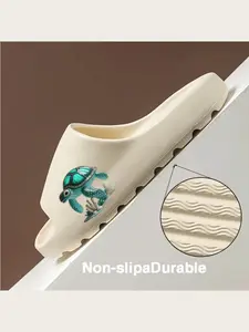 Cartoon Sea Turtle LED Light Up Slippers for Kids Boys Girls Glowing Animal Beach Sandals Non Slip Soft Sole Summer Indoor Outdoor Shoes