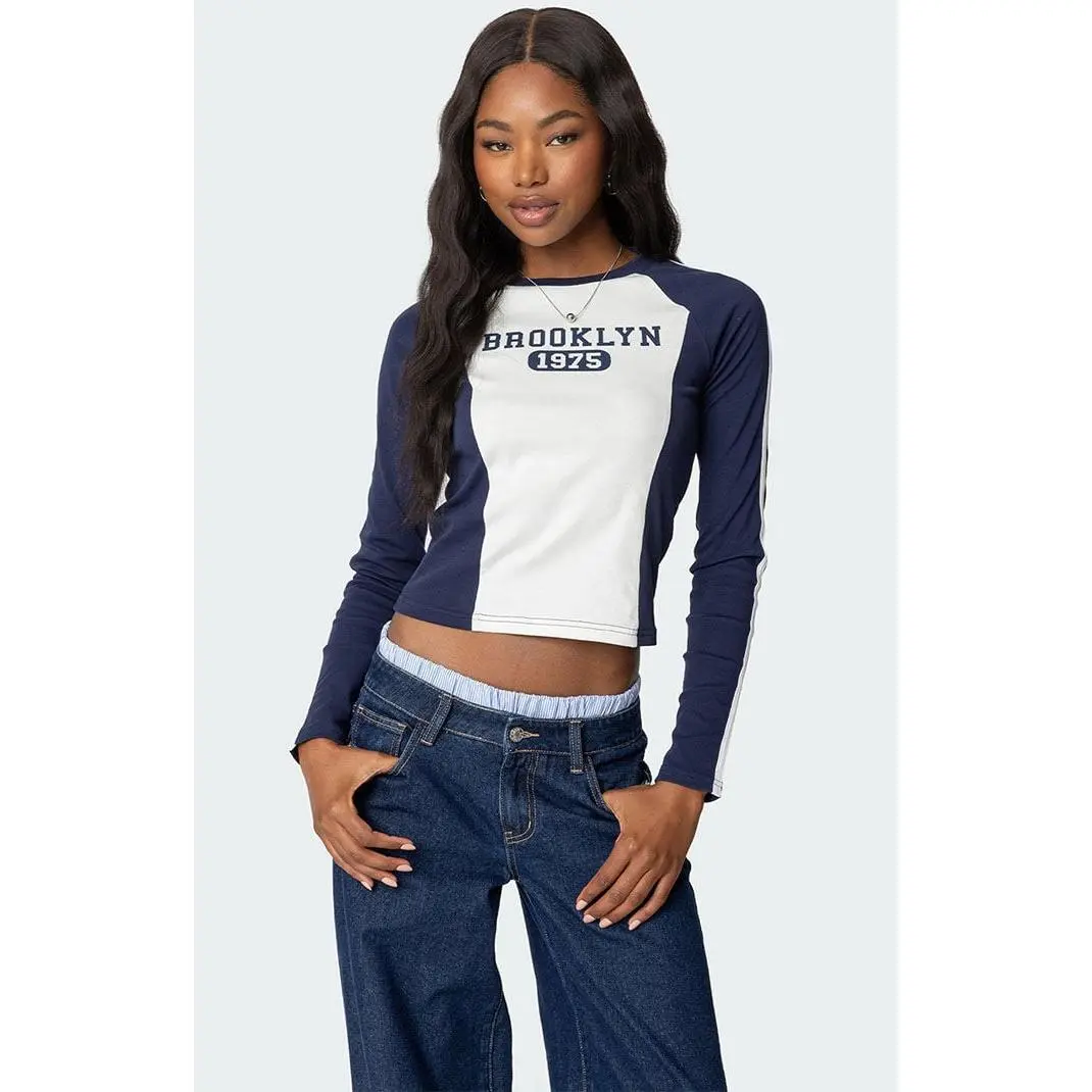 Edikted Women's Brooklyn Raglan Long Sleeve T-Shirt