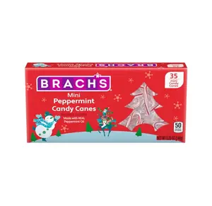 Brach's Bob's Mini Peppermint Candy Canes, 35ct - Individually Wrapped Holiday Classic, Perfect for Baking, Decorating, and Sharing