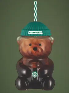 2025 LIMITED Bear Straw Glass Cup - 20oz Heat-Resistant Borosilicate Mug with Lid and Straw for Coffee Tea and Drinks