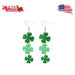 Good Luck Dangling Earrings,Irish St. Patrick's Day Decorations