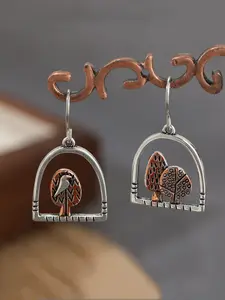Vintage Copper Handmade Bird Habitat Earrings, Leaf Earrings, Pendant Earrings, High Quality Earrings