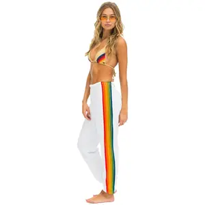 6 STRIPE SWEATPANTS - WHITE // SERAPE