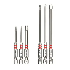 Explorinox Screwdriver Bits Set with Strong Magnetic Hex Shank Pagoda-Shaped Socket for Electric Drills Wrenches Multi-Size Metal Construction for Precise Torque Transmission Enhanced Stability