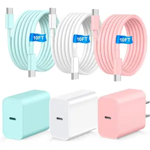 For iPhone 17 Charger Fast Charging,40W Dual USB C Charger Block with 10FT USB C-C Charging Cables with Phone 17/15/16Pro Max/16Plus,15Plus/15Pro/15Pro Max,Pad Pro/Air
