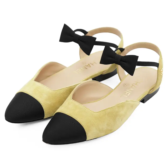 Pre-owned CHANEL Suede Small Leather Goods Mary Janes Leather Flats