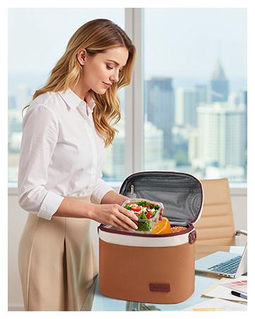 LOVEVOOK Insulated Lunch Box for Women Men, Reusable Lunch Bag for Work Picnic Beach College School, Leakproof Cooler Bag with Shoulder Strap & Ice Pack, Lunch Box/Bag for Mom Teacher Kids Girl Boy