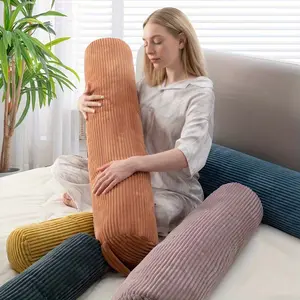 Striped Long Pillow for Side Sleepers, Large Size with Handle, Multi-Color Options, Comfortable Bed Pillow for Bedroom Use