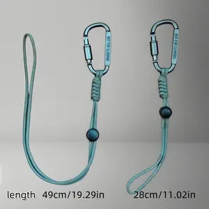 Weaving anti slip rope, aluminum alloy nut buckle with safety lock, keychain anti-theft and anti loss with lock spring hanging rope.