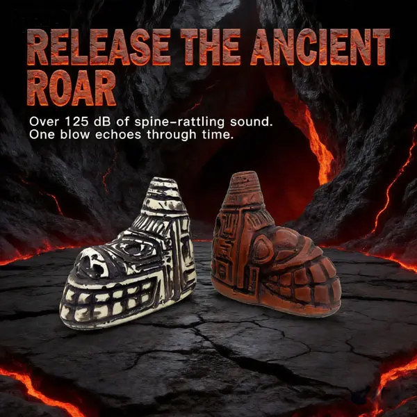 Handmade Aztec Death Whistle - Ceramic Collectibles, BPA-Free High-Density Resin Ancient Mayan Replica, 120+ Decibels Terrifying Screaming Sound Historical Tool, Artisan Crafted Novelty Gag Toy for History Buffs, House Decoration Survival Whistle