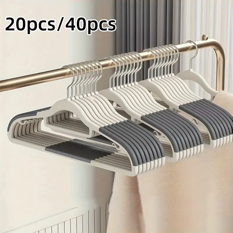 20/40-Pack Slim Universal Lightweight ABS Plastic Clothes Hangers - Non-Slip, Traceless, Sturdy Closet Organization Organizers with Curved Design for Bedroom Hanging & Drying