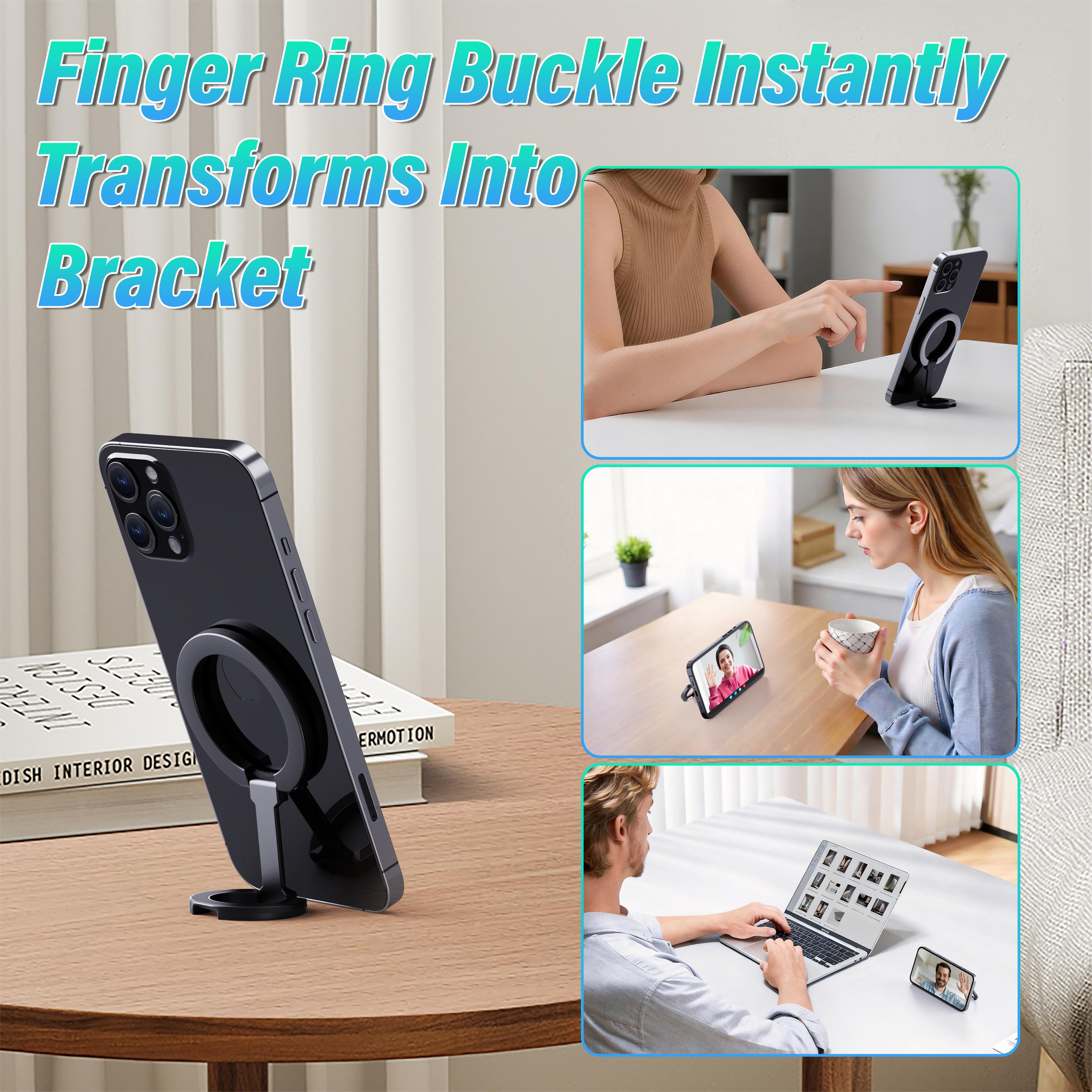 Magnetic Phone Ring Holder Stand, Dual-Sided Strong Magnet Grip Compatible with Car Mount, Magnetic Phone Accessory for iPhone 17 16 15 14 13 Pro Max Plus