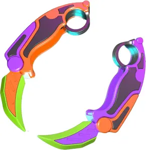 3D Printed Gravity Claw Knife Toy Stress Relief Fidget Hand Gripper Sensory Toys Decompress Push Card Gifts