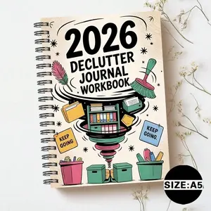 1 Pc 2026 New Year Declutter Journal for Her – Home & Life Planner Calendar with Monthly Layouts, Organizing Checklists, Self-Care Prompts – Great Gift for Mom or Best Friend
