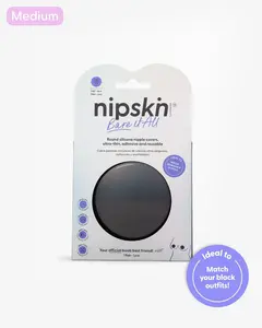 Nipskin Silicone Nipple Covers Black Edition Ultra-thin Adhesive Reusable Round for Women's Bras Bare it All Match Black Outfits