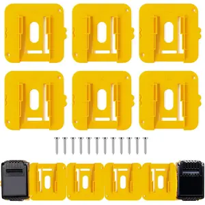 6-Pack Battery Mount Holders Compatible with Dewalt 20V 60V Batteries DCB200–DCB208