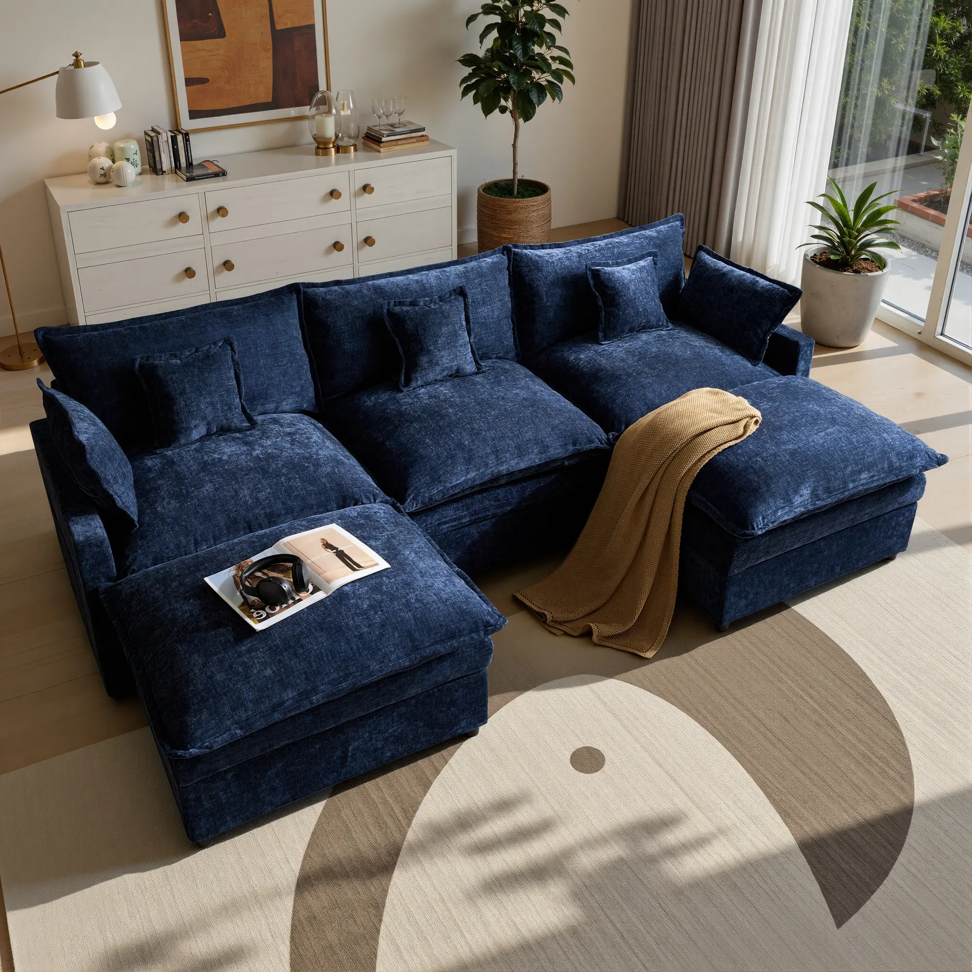 Dark Blue 3 Seats
