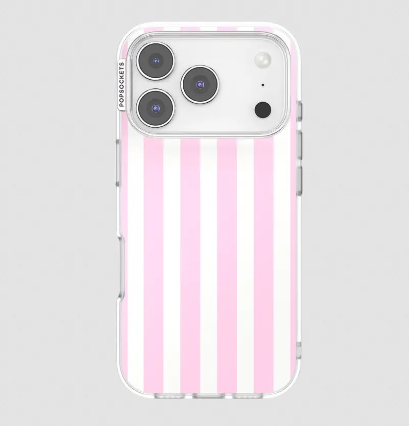 Popsockets Club Stripe Pink Magnetic Phone Case for iPhone 17 Pro, MagSafe Mobile Phone Accessories