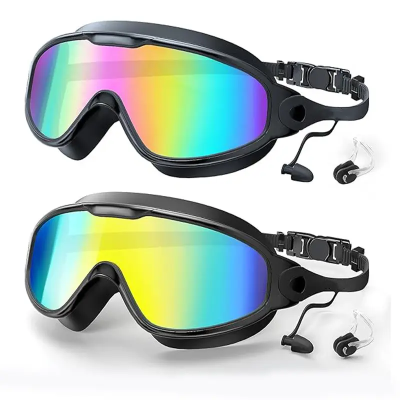 Soft Silicone Swimming Goggles for Adults & Kids, Wide View Lenses with Anti-Fog & UV Protection, Adjustable No-Leak Strap, Swim Glasses, Goggles For Swimming