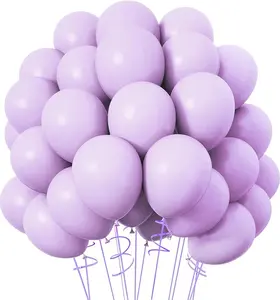 120pcs Pastel Purple Balloons 12 Inches Latex Balloons, Matte Light Purple Balloons for Birthday Baby Shower Graduation Anniversary Wedding Party Supplies Garland Arch Decoration