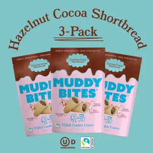 MUDDY BITES 3-PACK: Hazelnut Cocoa Shortbread - 3.5oz