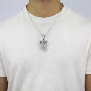 Iced Jesus With Colored Stones VVS Moissanite Diamonds Pendant anniversary birthday