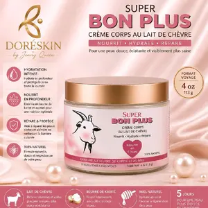 Doréskin Super Bon Plus Crème Corps au Lait de Chèvre  - Nourrit Hydrate Répare 100% Naturel Beurre de Karité Miel
