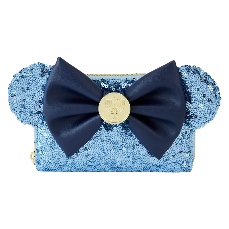 Minnie Mouse Hanukkah Sequin Zip Around Wallet