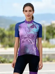 Xisewu Cycling Jersey Long Sleeves Ombre Design Breathable Summer Professional Bike Wear, Short Sleeve Casual Style for Spring & Fall