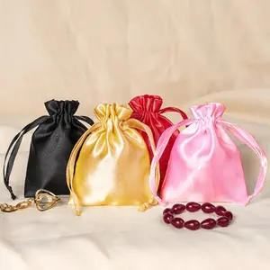 10 Pcs Smooth Soft Satin Bags, Wedding Gift Drawstring Pouches, Jewelry Packaging Bags, Bridal Money Bag, Small Storage Bags