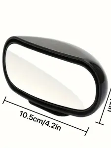 360° Rotating Wide Angle Rearview Mirror, HD Blind Spot Mirror for All Vehicles, Oval Design, Flat Lens, Left Side Installation