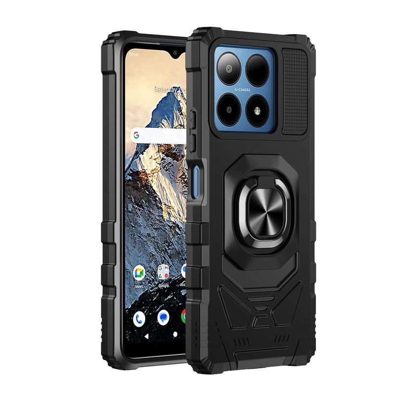 Compatible for Boost Summit 5G Case with Tempered Glass Screen Protector Military Grade Ring Car Mount Kickstand Shockproof Hard Phone Case