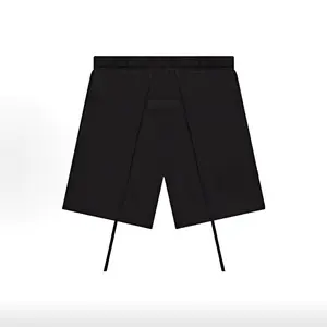 Essentials SS22 Stretch Limo Shorts for Men, Flocked Logo Print, Retro Sport Style, 80% Cotton 20% Polyester Premium Fabric, Drawstring Waist, Heavyweight Casual Athletic Shorts for Summer Daily Streetwear Outfit Menswear Overall Stylish Man Sweatshorts