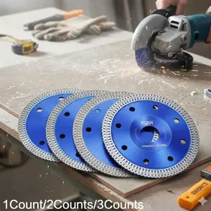 Professional Diamond Cutting Disc Set - Wet/Dry Use, Noise-Reducing Cooling Slots, Reinforced Segments, Fits Angle Grinders & Tile Cutters, Ideal for Ceramic, Granite & Stone, Durable & Heat-Resistant, Hardware