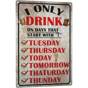 Funny Bar Signs Man Cave Decor Metal Signs Bar Decor Accessories For Home Bar Wall Bar 8X12 Inches