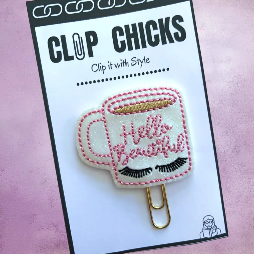 Hello Beautiful Novelty Paper Clip, Fun Bookmark, Planner Clip, Journal Accessories, Paper Organizer, Whimsical Gifts for Readers and Writers, Unique Gifts under $5.