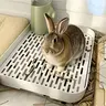 Grid Design Guinea Pig Litter Box, Rabbit Training Cage Toilet with Removable Tray, Hygienic Potty for Hamsters, Ferrets & Bunnies, Cleaning, Easy to Clean