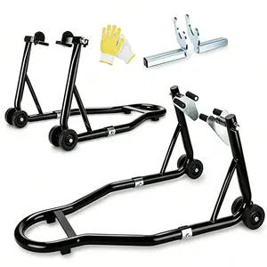 Garvee 2Pack Motorcycle Stand with Gloves-- 850LB Sport Bike Front and Rear Wheel Lift Swingarm Paddock Stands