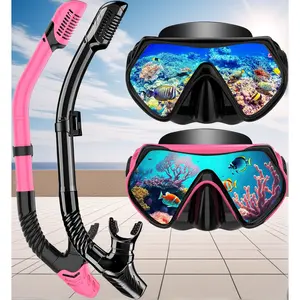 Adults' Anti-Fog Snorkeling Gear Set - Panoramic View Glass Mask, No-Leak Design
