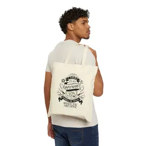 Cotton Canvas Tote Bag - Supernatural - Dean Winchester - Sam - Eco Friendly Shopping Bag - Carry On My Wayward Son