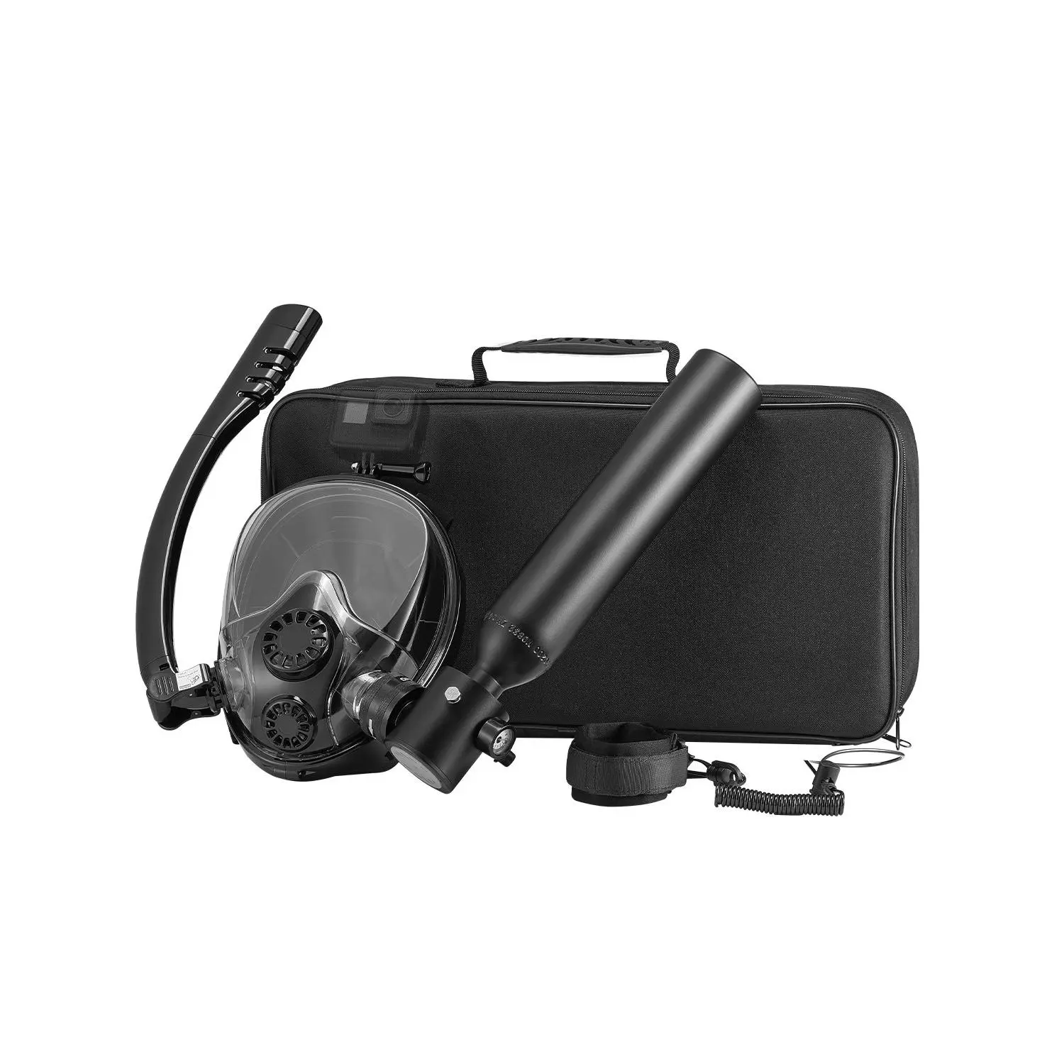 【Summerfinds】Aluminum 6061 0.5L Portable Diving Oxygen Cylinder Kit for Beginners, with Diving Mask, Snorkel, Security Leash, Portable Setup, 5-10 Mins Underwater Support, 98.43 ft Depth (Father's Day Gift)