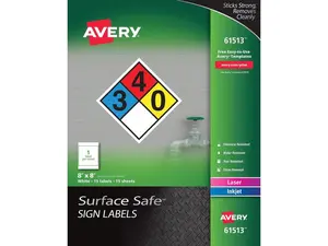 Avery Surface Safe Sign Labels