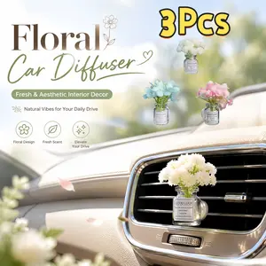 [Refillable] Aesthetic Flower Car Air Freshener - Cute Flower Vent Clips & Perfume Bottle - Essential Oil Diffuser Decor - Girly Car Interior Accessories for Women & Girls  - Great Gift Ideas & Home Decor - 2026 New Arrival