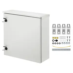 summervibes Carbon Steel Hinged Junction Box, 24" Size 24''x24''x8'' IP65 Rated Waterproof Dustproof Enclosure, NEMA 4 Design for Indoor/Outdoor Use with Rain Hood