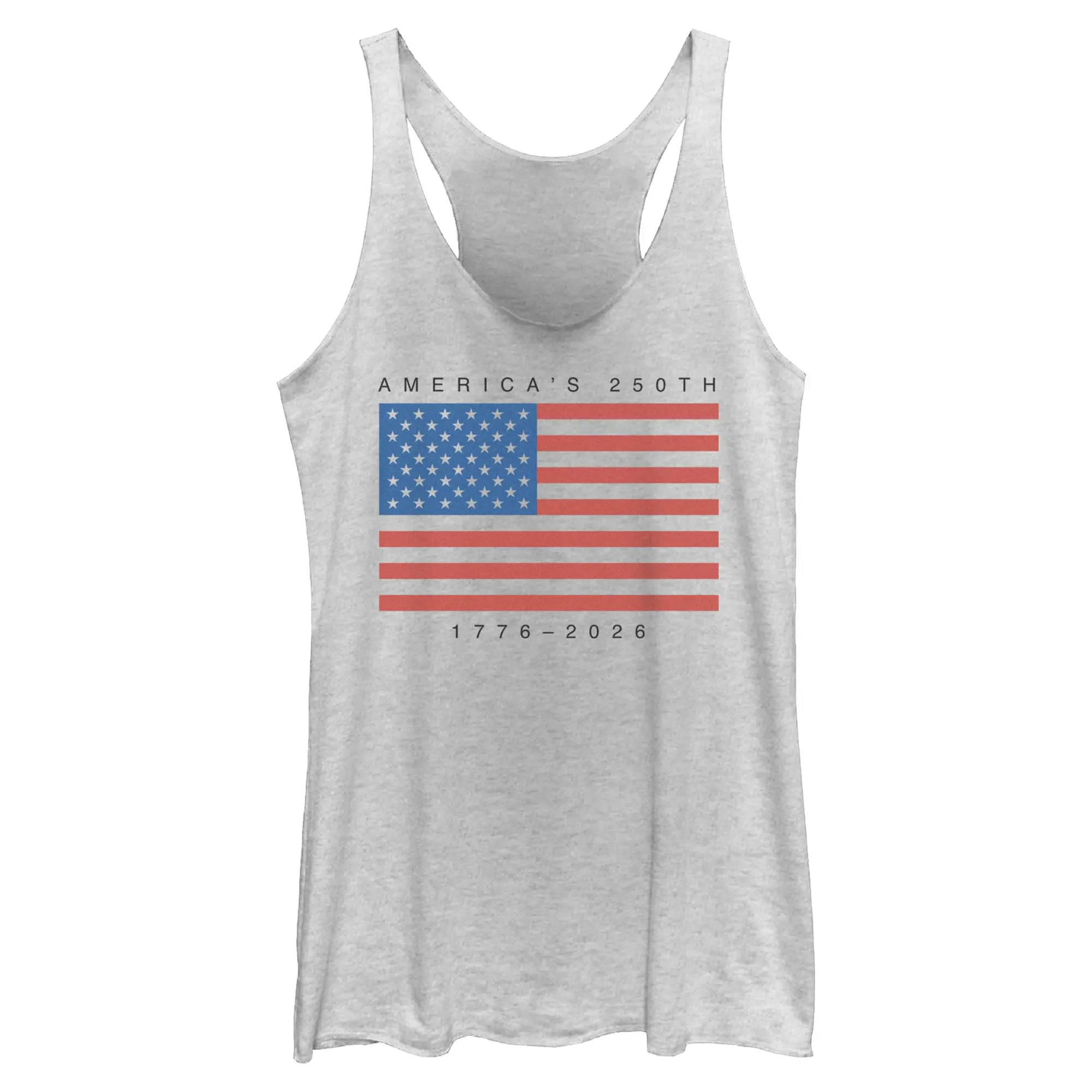 Lost Gods Women's Sleeveless Striped Casual Fit Apparel, America 250th Anniversary Flag Racerback Tank, Stripes