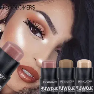 3PCS/ Set Face Contouring + Highlight + Blush Stick Face Bronzer Contour Stick Waterproof Long Lasting Matte Facial Cheek Contour Highlighter Brightening Blusher Stick Beauty Makeup