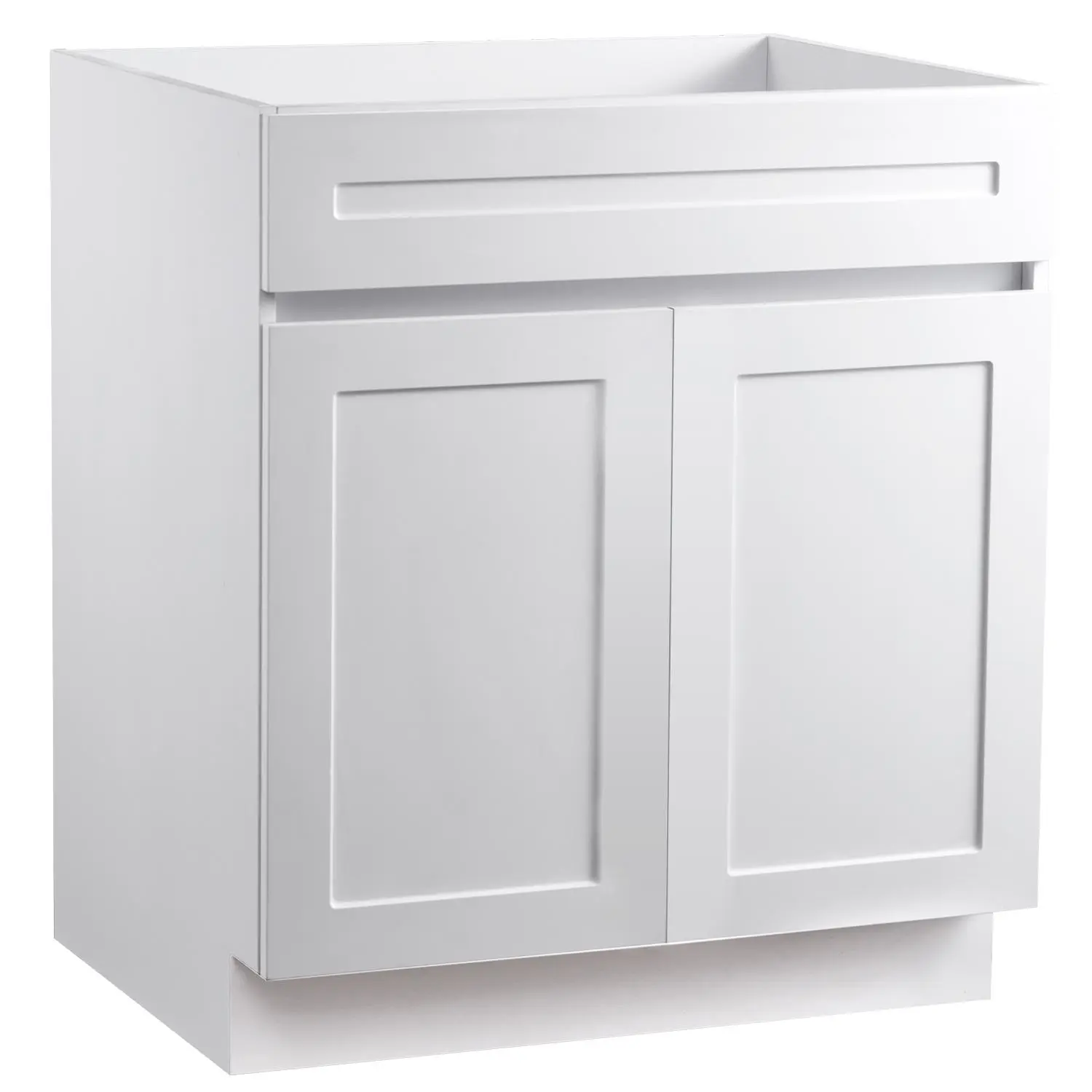 【DealsForYouDays】VEVOR White Shaker Base Cabinet, 30-Inch Unassembled Sink Base Cabinet, 30" W x 24" D x 34.5" H Ready to Assemble Cabinet with Soft-Close Doors and Adjustable Shelf, for Home Office