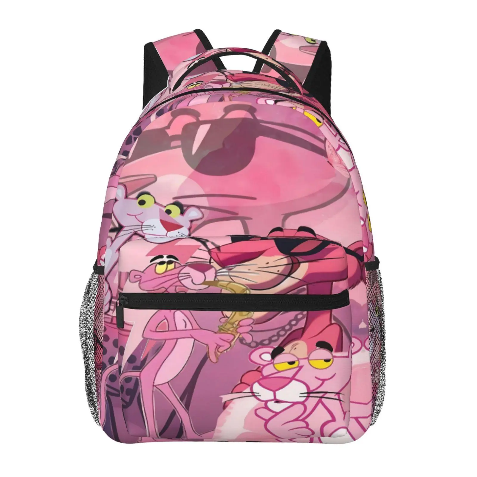 Pink Panther backpacks for school — large-capacity laptop daypacks with exquisite prints; durable casual pink panther bookbags for campus daily commutes; a gift for teen students.